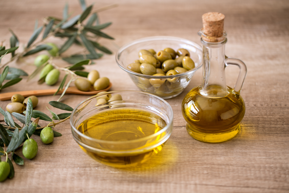 Bottle of extra virgin olive oil.