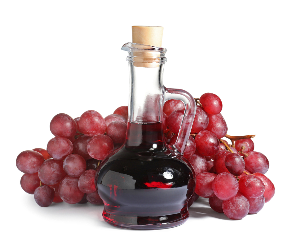 Red wine vinegar bottle.