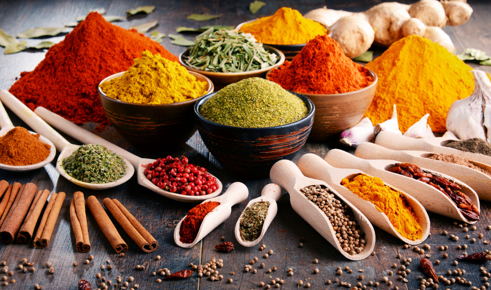 A variety of spices.