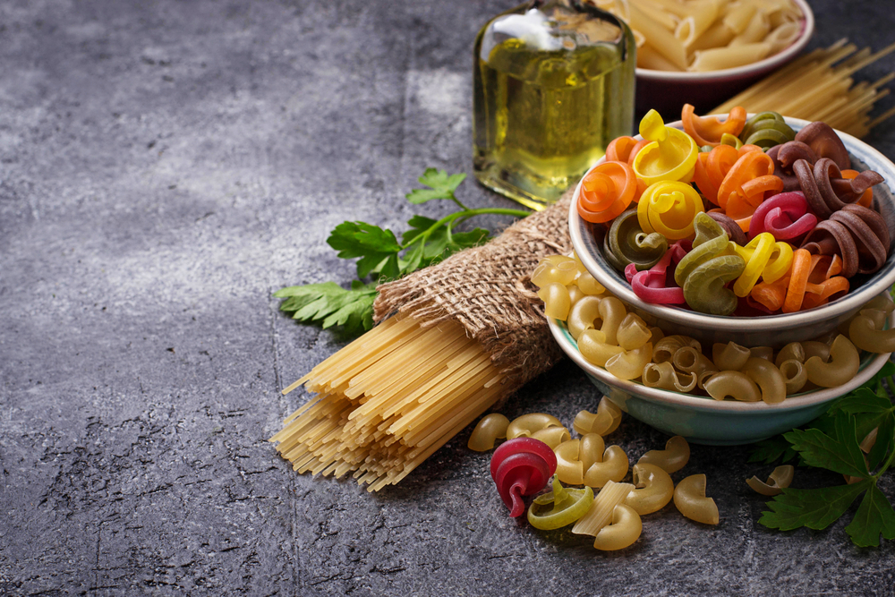 Different types of pasta.