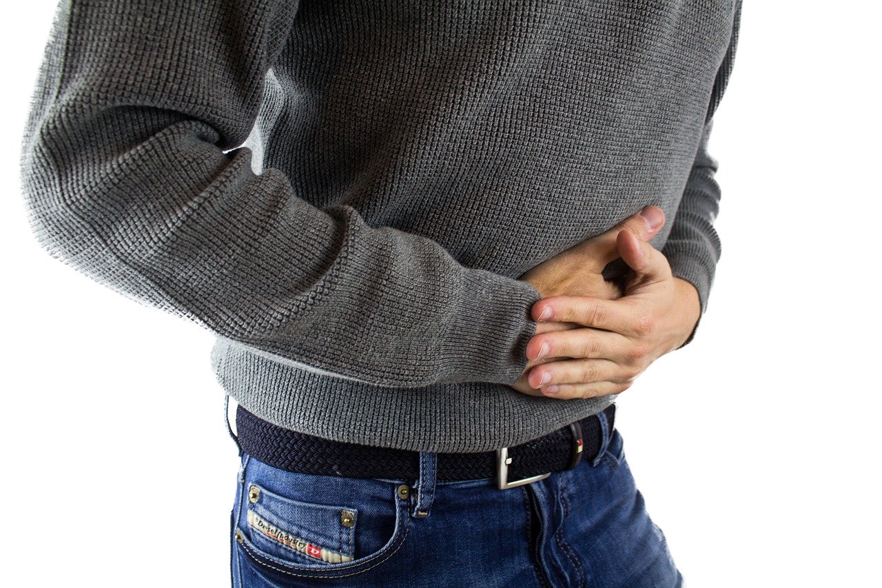 Man with abdominal pain.