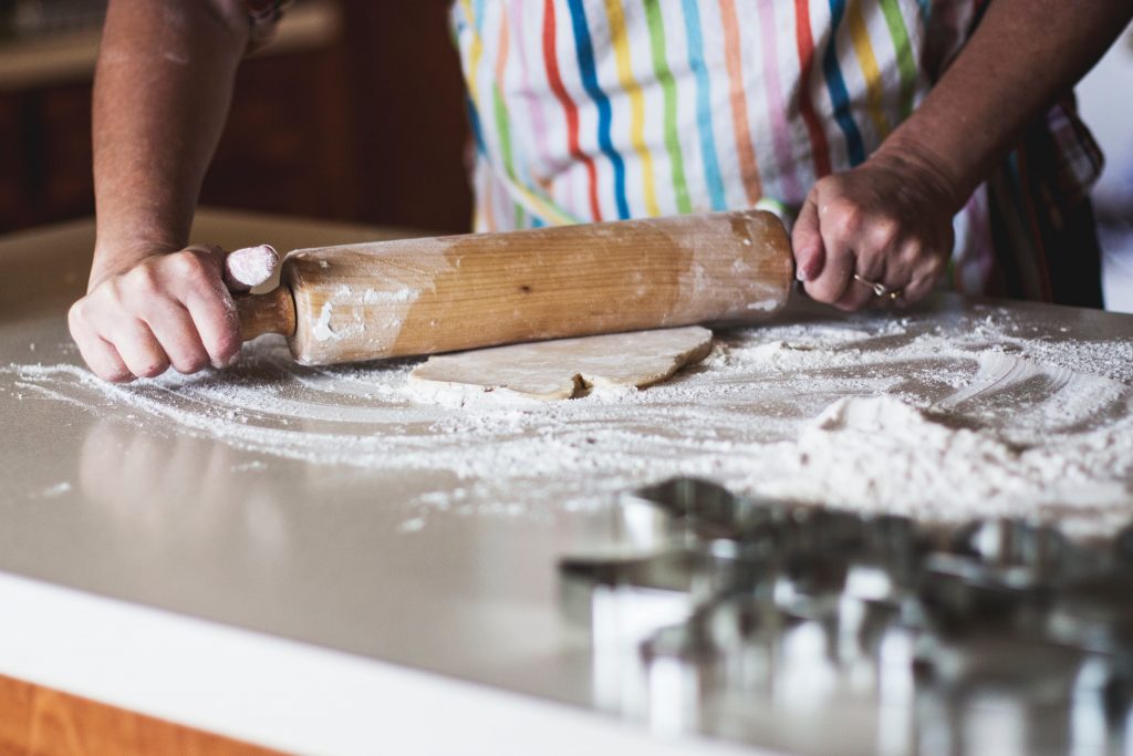 Woman baking.