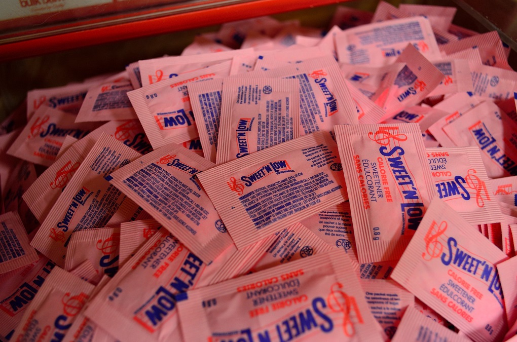 Close up of artificial sweetner.