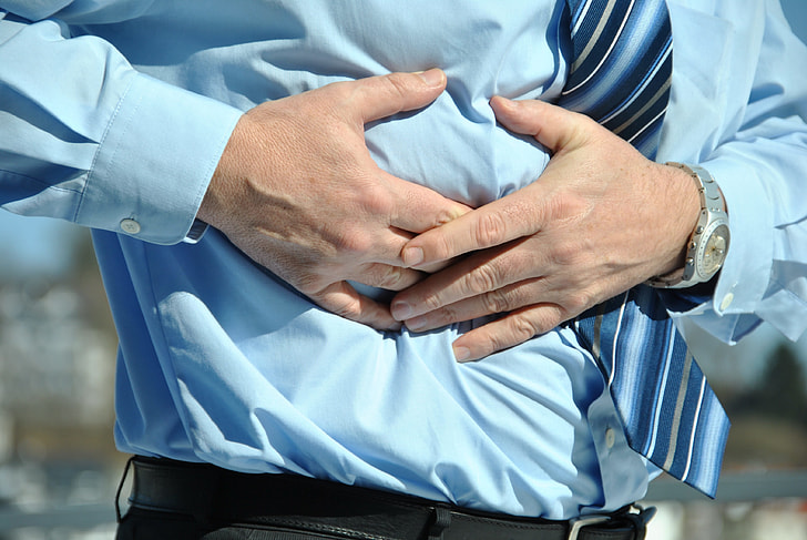 Abdominal pain.